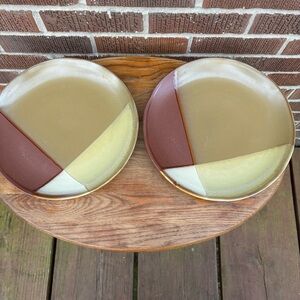 Sango Gold Dust Sienna 5039 Dinner plates Tan Brown 2 pc Aprox 11 in